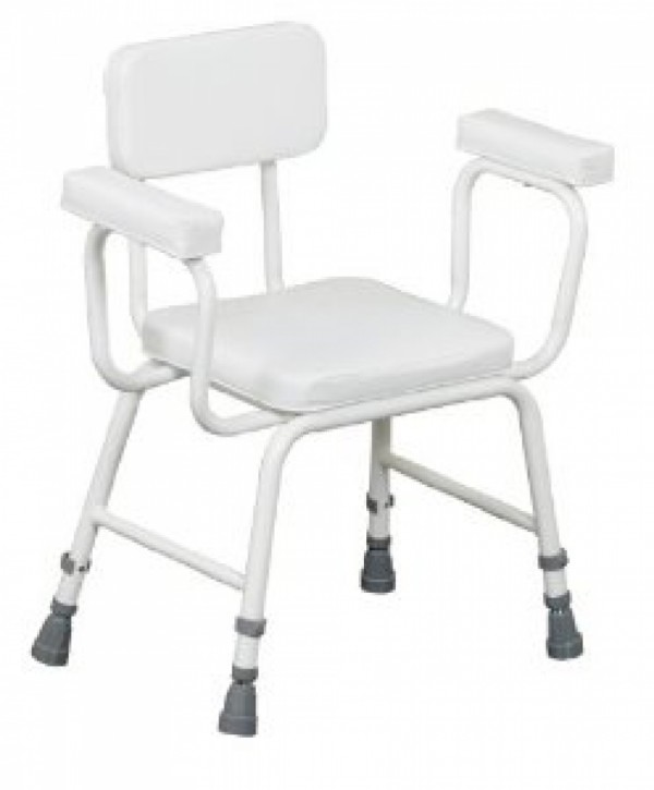 Shower Stool Perching Extra Low With Padded Vinyl Seat