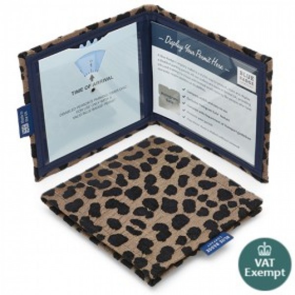 Leopard Blue Badge Wallet